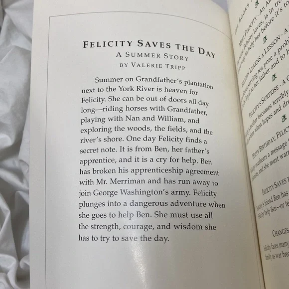 📚The American Girls Collection: Felicity Saves the Day, a Summer Story, Book 5. - Picture 7 of 16